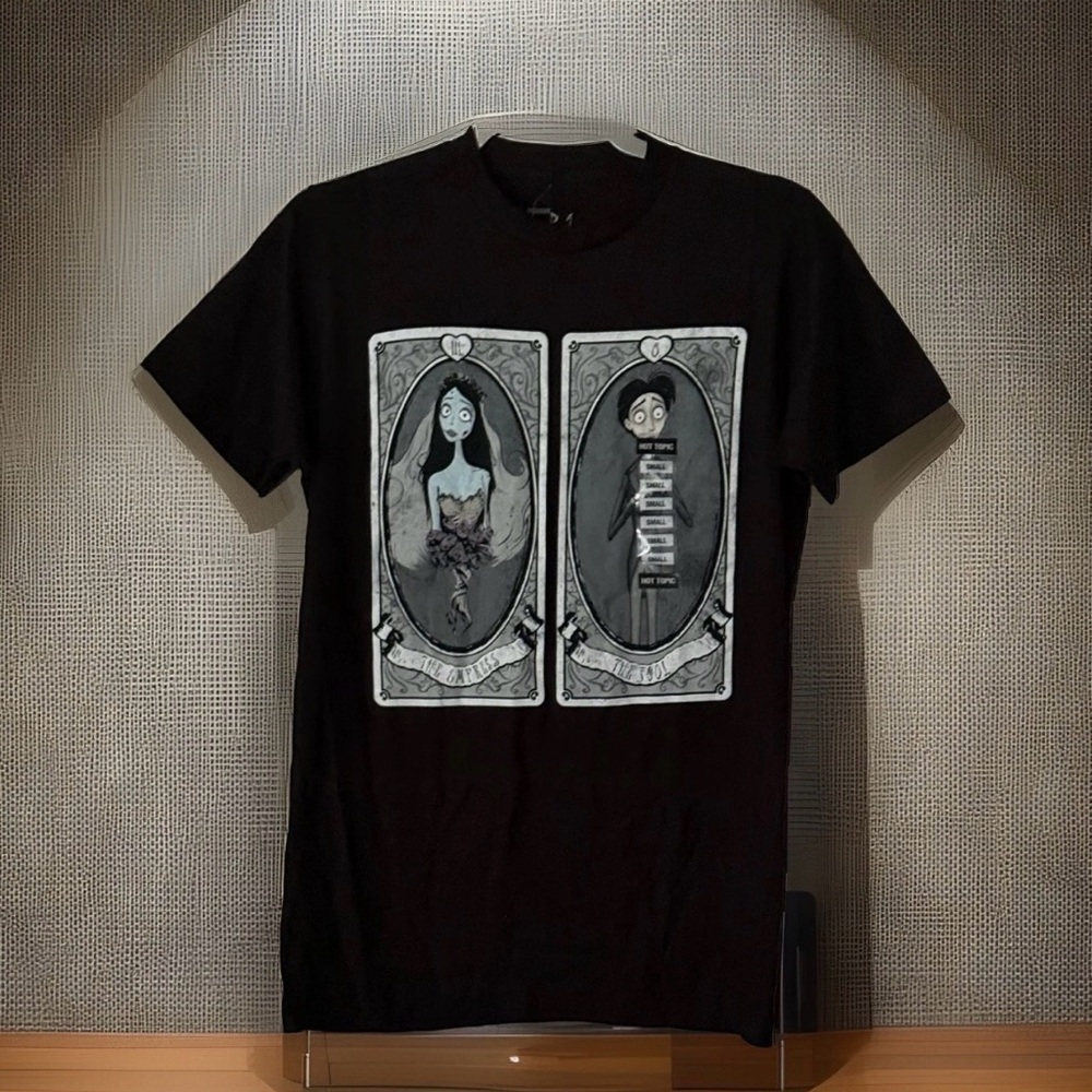 Tim Burton’s Corpse Bride Tarot Empress and Fool Tee Shirt Size S NWT